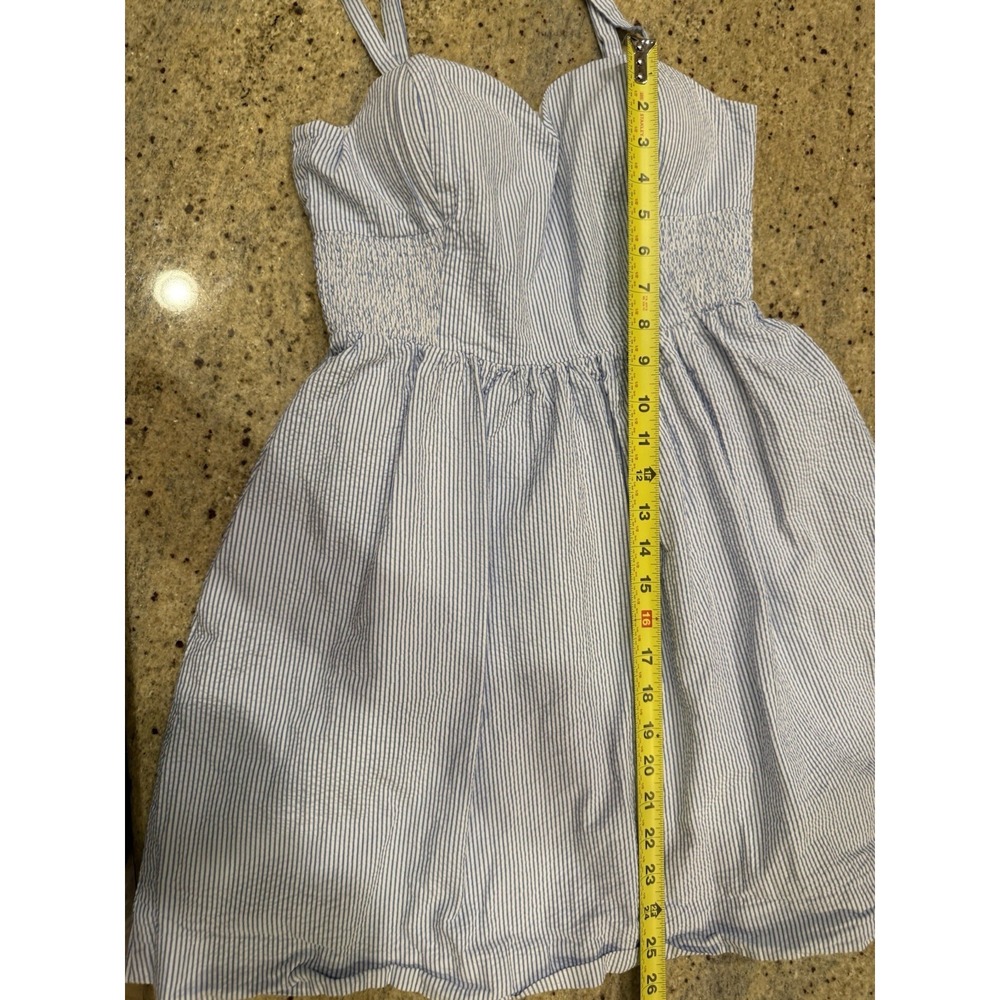 Lilly Pulitzer Womens Bay Blue Seersucker Stripe Christine Mini Dress Size 8 - Picture 6 of 6